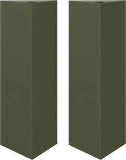 vidaXL - Plantenbakken - 2 - st - driehoek - 30x26x75 - cm - staal - olijfgroen