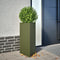 vidaXL - Plantenbakken - 2 - st - driehoek - 40x34,5x70 - cm - staal - olijfgroen