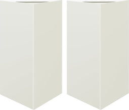 vidaXL - Plantenbakken - 2 - st - driehoek - 50x43x75 - cm - staal - wit