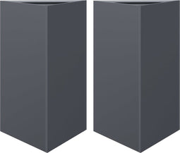 vidaXL - Plantenbakken - 2 - st - driehoek - 50x43x75 - cm - staal - antracietkleurig