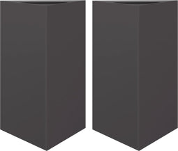 vidaXL - Plantenbakken - 2 - st - driehoek - 50x43x75 - cm - staal - zwart