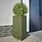 vidaXL - Plantenbakken - 2 - st - driehoek - 50x43x75 - cm - staal - olijfgroen
