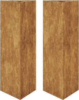 vidaXL - Plantenbakken - 2 - st - Driehoekig - 30x26x75 - cm - weervast - staal