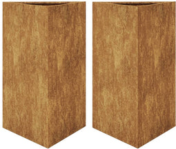 vidaXL - Plantenbakken - 2 - st - Driehoekig - 50x43x75 - cm - weervast - staal