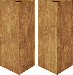 vidaXL - Plantenbakken - 2 - st - Hoekig - 40x40x75 - cm - weervast - staal - driehoekig