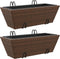 vidaXL - Plantenbakken - 2 - st - met - haken - poly - rattan - bruin