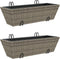 vidaXL - Plantenbakken - 2 - st - met - haken - poly - rattan - grijs