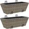 vidaXL - Plantenbakken - 2 - st - met - haken - poly - rattan - grijs