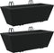 vidaXL - Plantenbakken - 2 - st - met - haken - poly - rattan - zwart