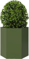 vidaXL - Plantenbakken - 2 - st - zeshoek - 46x40x45 - cm - staal - olijfgroen