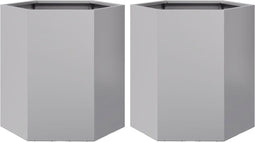 vidaXL - Plantenbakken - 2 - st - zeshoek - 46x40x45 - cm - gegalvaniseerd - staal
