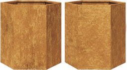 vidaXL - Plantenbakken - 2 - st - zeshoek - 46x40x45 - cm - weervast - staal