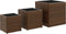vidaXL - Plantenbakken - 3 - st - poly - rattan - bruin