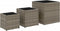 vidaXL - Plantenbakken - 3 - st - poly - rattan - grijs