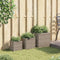 vidaXL - Plantenbakken - 3 - st - poly - rattan - grijs