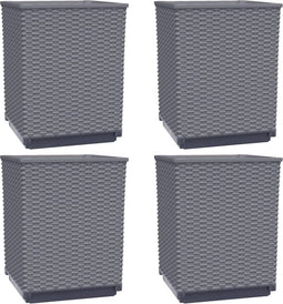 vidaXL - Plantenbakken - 4 - st - 30x30x37 - cm - polypropeen - donkergrijs