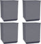 vidaXL - Plantenbakken - 4 - st - 30x30x37 - cm - polypropeen - donkergrijs