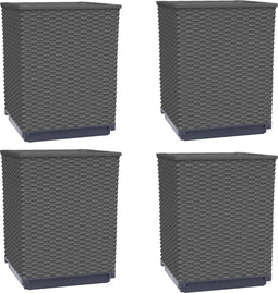 vidaXL - Plantenbakken - 4 - st - 30x30x37 - cm - polypropeen - zwart