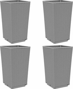 vidaXL - Plantenbakken - 4 - st - 32,5x32,5x57 - cm - polypropeen - lichtgrijs