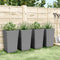 vidaXL - Plantenbakken - 4 - st - 32,5x32,5x57 - cm - polypropeen - lichtgrijs
