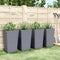 vidaXL - Plantenbakken - 4 - st - 32,5x32,5x57 - cm - polypropeen - grijs