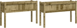 vidaXL - Plantenbakken - met - poten - 2 - st - cm - geïmpregneerd - hout