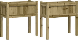 vidaXL - Plantenbakken - met - poten - 2 - st - cm - geïmpregneerd - hout