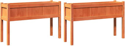 vidaXL - Plantenbakken - met - poten - 2 - st - cm - massief - grenenhout - wasbruin