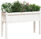 vidaXL - Plantenbakken - met - poten - 2 - st - massief - grenenhout - wit