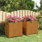 vidaXL - Plantenbakken - met - poten - 2 - st - roestig - 42x40x43 - cm - cortenstaal