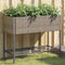 vidaXL - Plantenbakken - met - schap - 2 - st - 90x40x75 - poly - rattan - grijs