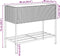 vidaXL - Plantenbakken - met - schap - 2 - st - 90x40x75 - poly - rattan - grijs