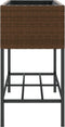 vidaXL - Plantenbakken - met - schap - 2 - st - 90x40x75 - poly - rattan - bruin