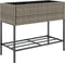 vidaXL - Plantenbakken - met - schap - 2 - st - 90x40x75 - poly - rattan - grijs