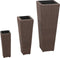 vidaXL - Plantenbakken - verhoogd - 3 - st - poly - rattan - bruin