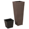 vidaXL - Plantenbakken - verhoogd - 3 - st - poly - rattan - bruin