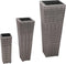 vidaXL - Plantenbakken - verhoogd - 3 - st - poly - rattan - grijs