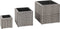 vidaXL - Plantenbakken - verhoogd - 3 - st - poly - rattan - grijs