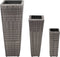 vidaXL - Plantenbakken - verhoogd - 3 - st - poly - rattan - grijs