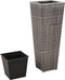 vidaXL - Plantenbakken - verhoogd - 3 - st - poly - rattan - grijs
