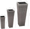 vidaXL - Plantenbakken - verhoogd - 3 - st - poly - rattan - grijs