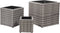 vidaXL - Plantenbakken - verhoogd - 3 - st - poly - rattan - grijs