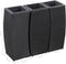 vidaXL - Plantenbakken - verhoogd - 3 - st - poly - rattan - zwart