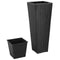 vidaXL - Plantenbakken - verhoogd - 3 - st - poly - rattan - zwart