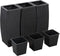 vidaXL - Plantenbakken - verhoogd - 3 - st - poly - rattan - zwart