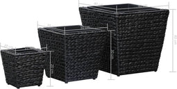 vidaXL - Plantenbakken - verhoogd - 3 - st - waterhyacint - zwart
