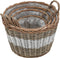 vidaXL - Plantenbakken - verhoogd - 4 - st - wicker - met - PE-voering