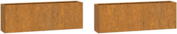 vidaXL - Plantenbakken - wandmontage - 2 - st - 53x10x17 - cm - cortenstaal - roestig