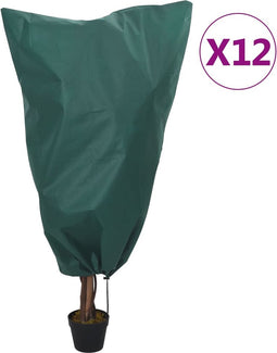 vidaXL - Plantenhoezen - met - trekkoord - 12 - st - 70 - g/m² - 0,8x0,8 - m