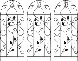 vidaXL - Plantenklimrekken - 3 - st - 40x100 - cm - ijzer - zwart